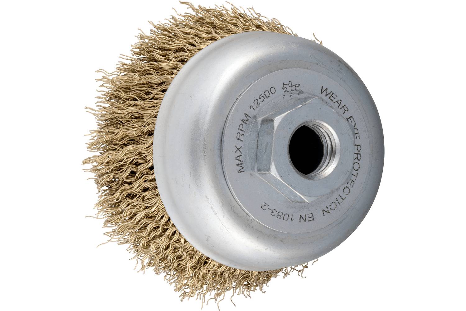 PFERD TOOLS Topfbürste ungezopft TBU Ø 60mm M14 vermessingter Stahl-Litzen-Draht-Ø 0,25mm Winkelschleifer POS TBU 60/M14 LIT S