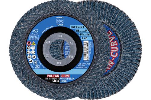 PFERD TOOLS 67698032 Fächerschleifscheiben-Set Durchmesser 115 mm Körnung (num)=40 2 St.