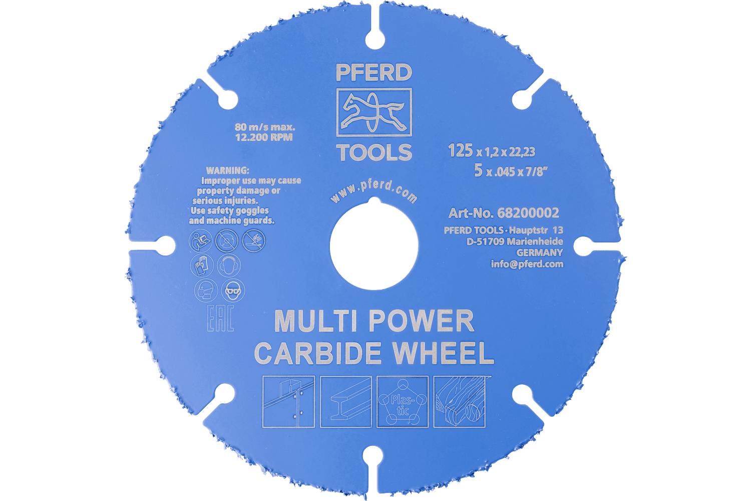 PFERD TOOLS POS MULTI POWER CARBIDE WHEEL DS 125X1,2X22,23 68200002 Trennscheibe 125mm 1St.
