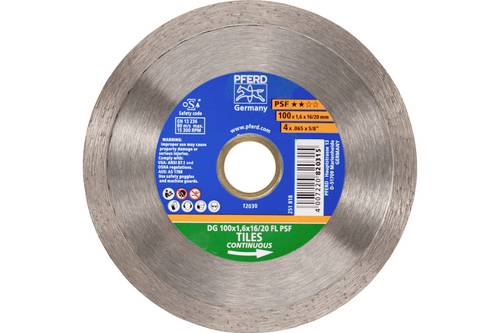 PFERD TOOLS 68300035 DG 100 x 1,6 x 16/20 FL PSF Diamanttrennscheibe Durchmesser 100 mm Bohrungs-Ø