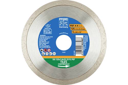 PFERD TOOLS 68300041 DG 125 x 1,6 x 22,23 FL PSF (ZA) Diamanttrennscheibe Durchmesser 125 mm Bohrun
