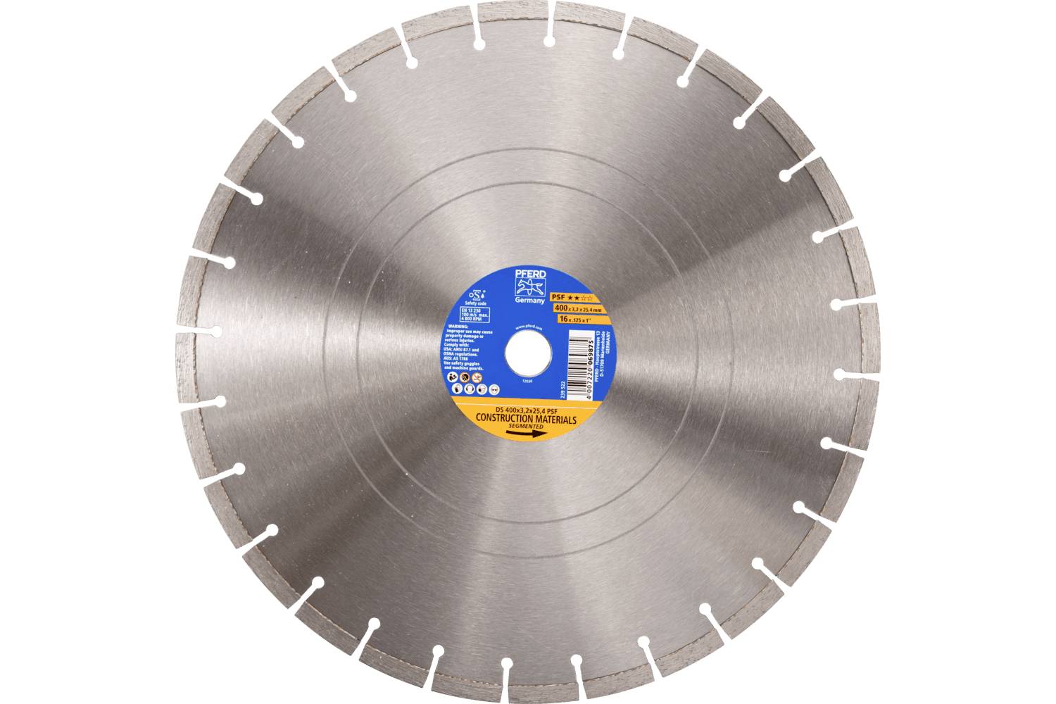 PFERD TOOLS 68300054 DS 400X3,2X25,4 START Diamanttrennscheibe Durchmesser 400mm Bohrungs-Ø 25.4mm Ziegel, Stahlbeton, Stein