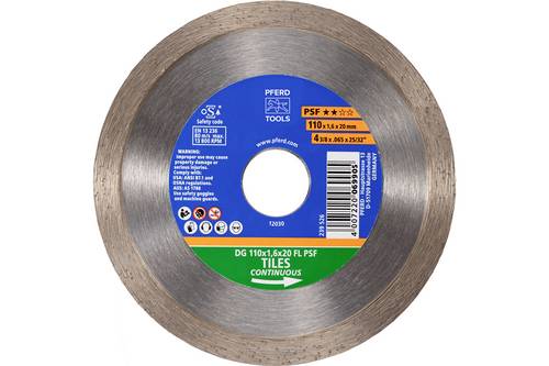 PFERD TOOLS 68300057 DG 110 x 1,6 x 20 FL PSF Diamanttrennscheibe Durchmesser 110 mm Bohrungs-Ø 20