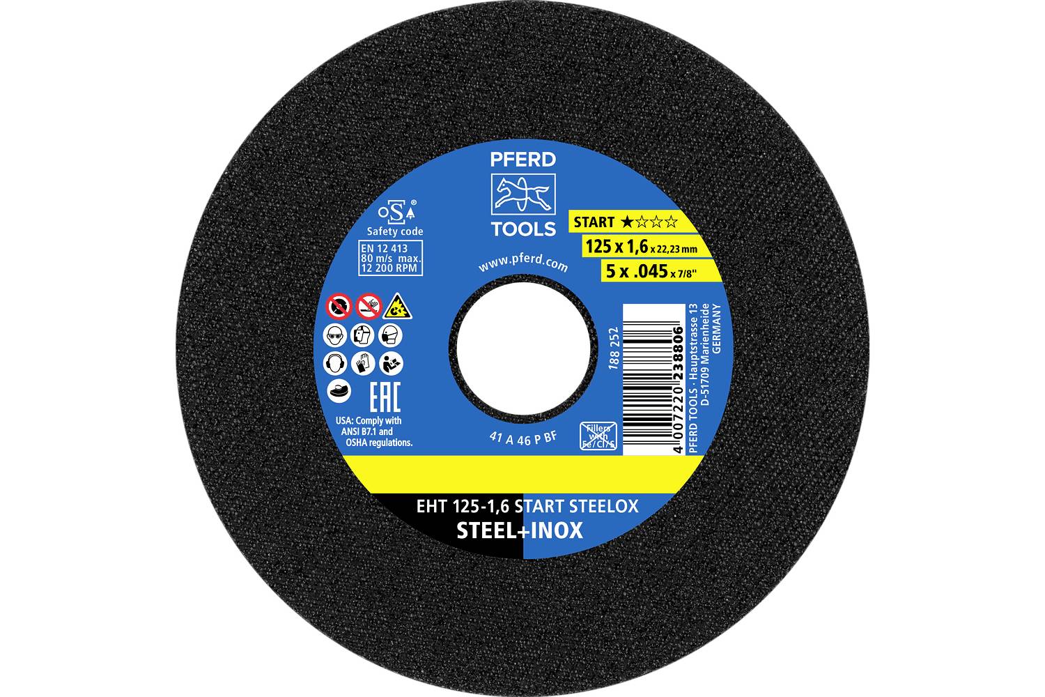 PFERD TOOLS EHT 125-1,6 START STEELOX 69121069 Trennscheibe 125mm 25St.