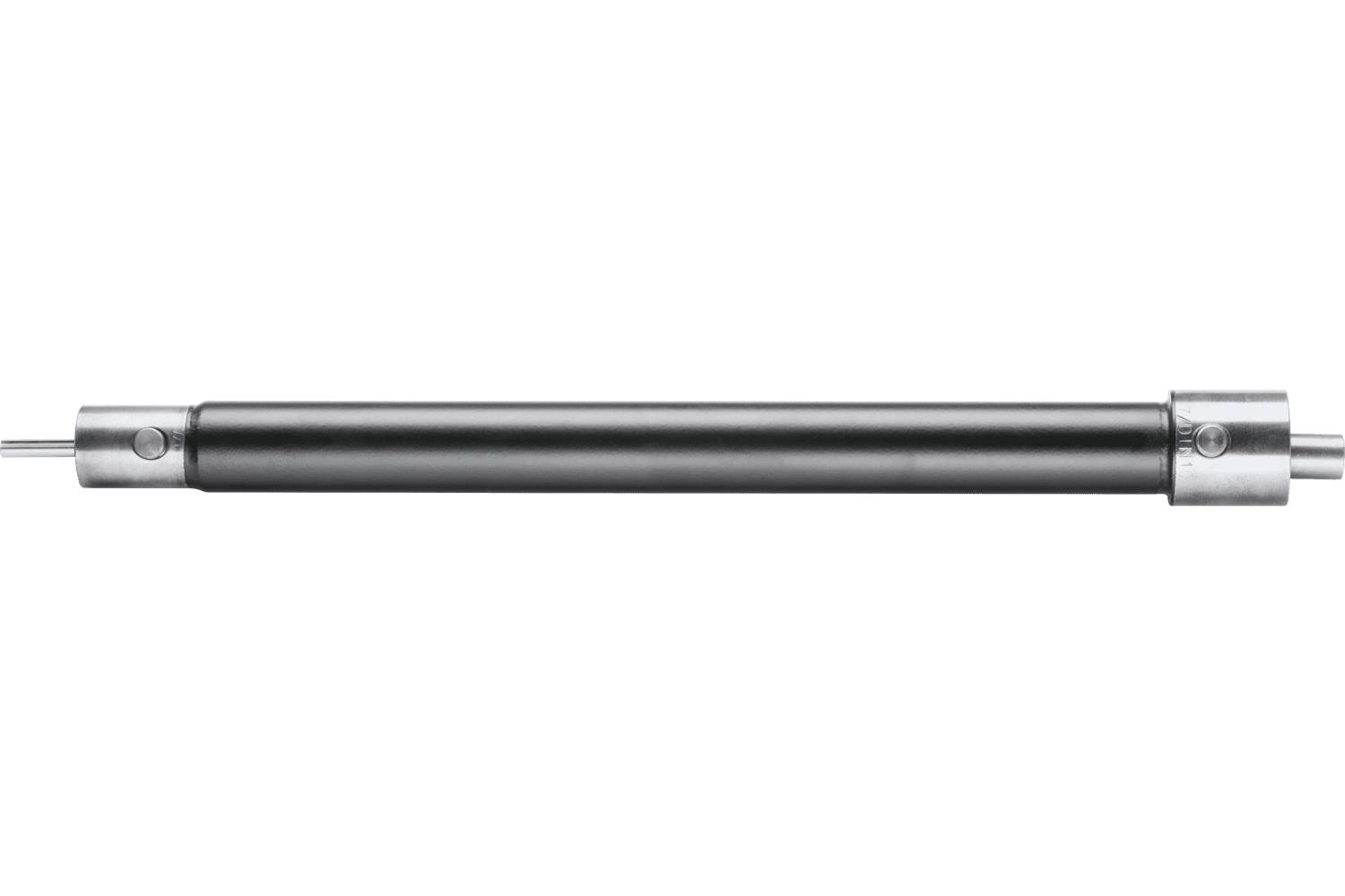 A metal cylindrical rod with silver end caps and a dark center shaft, shown horizontally on a white background.
