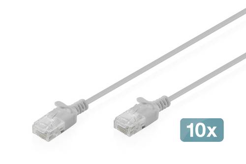 Digitus DK-1618-010S-10 RJ45 Patchkabel CAT 6 U/UTP 1 m Grau 10 St.