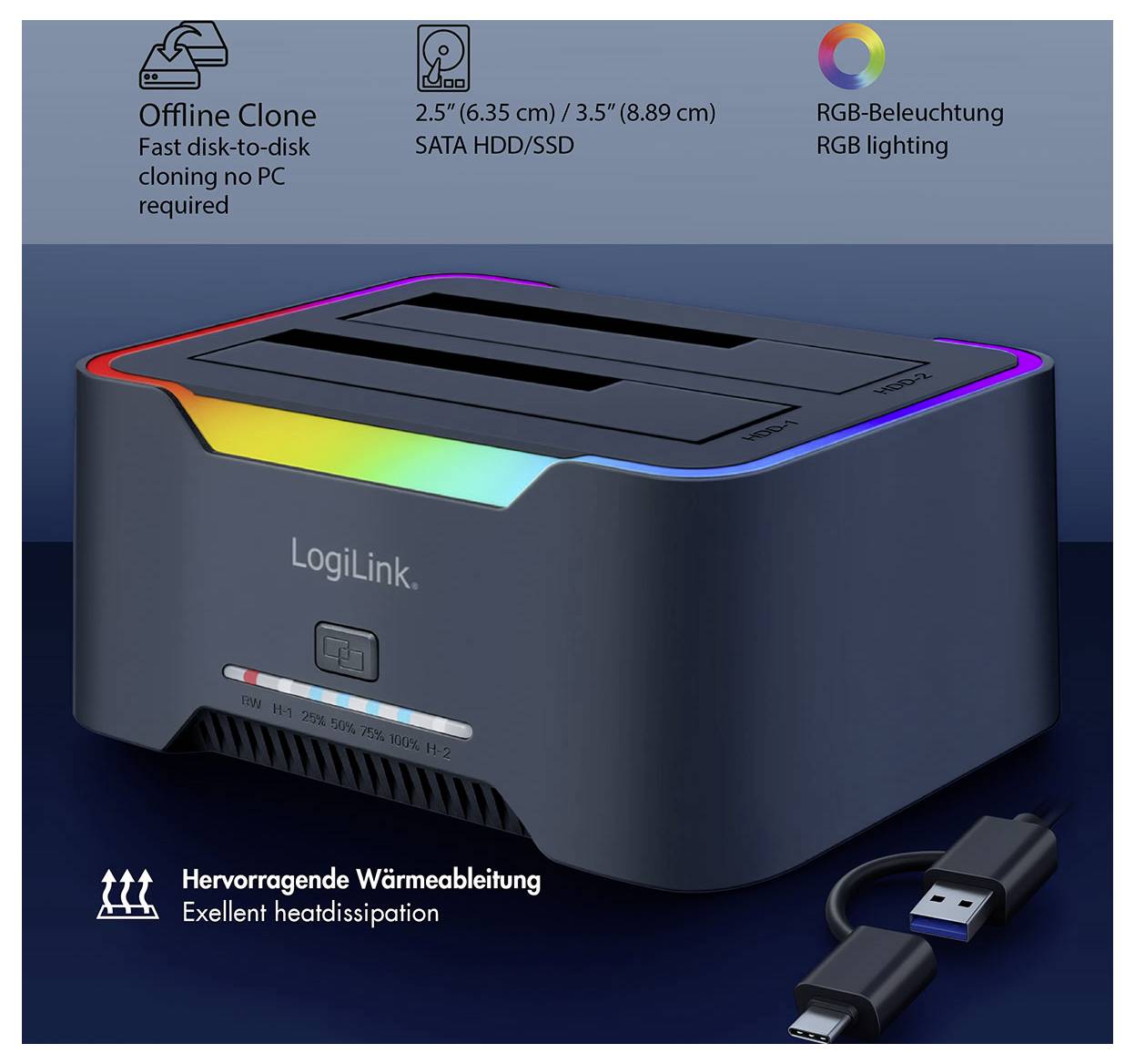 LogiLink USB-C® Dockingstation QP0036
