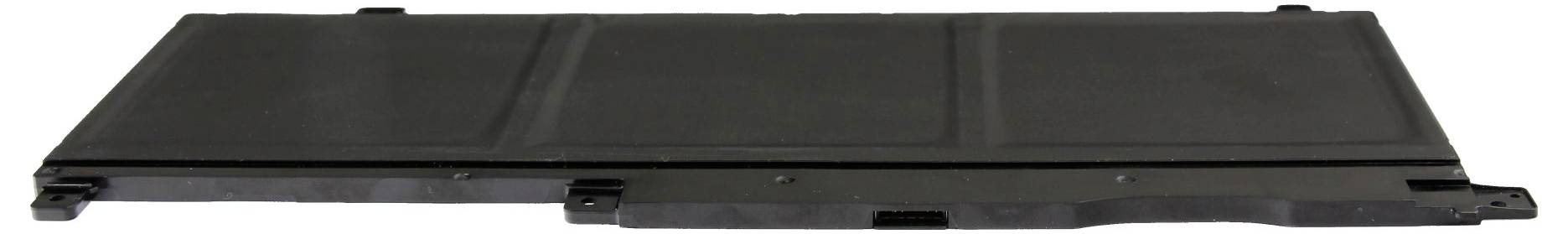 Schwarze rechteckige Batteriepacks oder Laptop-Batterie, horizontal auf weißem Hintergrund dargestellt.