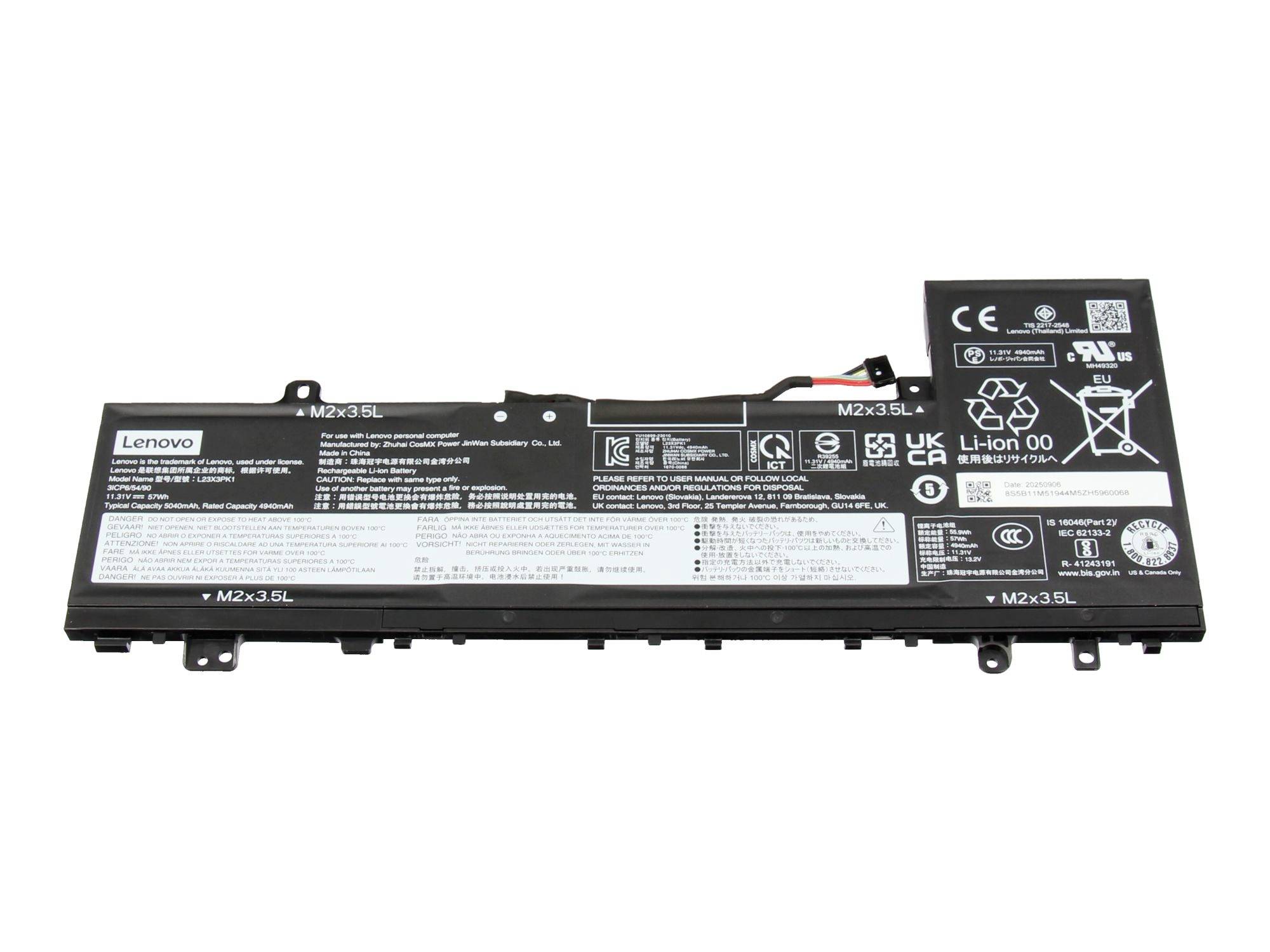 Lenovo Notebook-Akku Akku 5B11M51944 11.31V 4940 mAh
