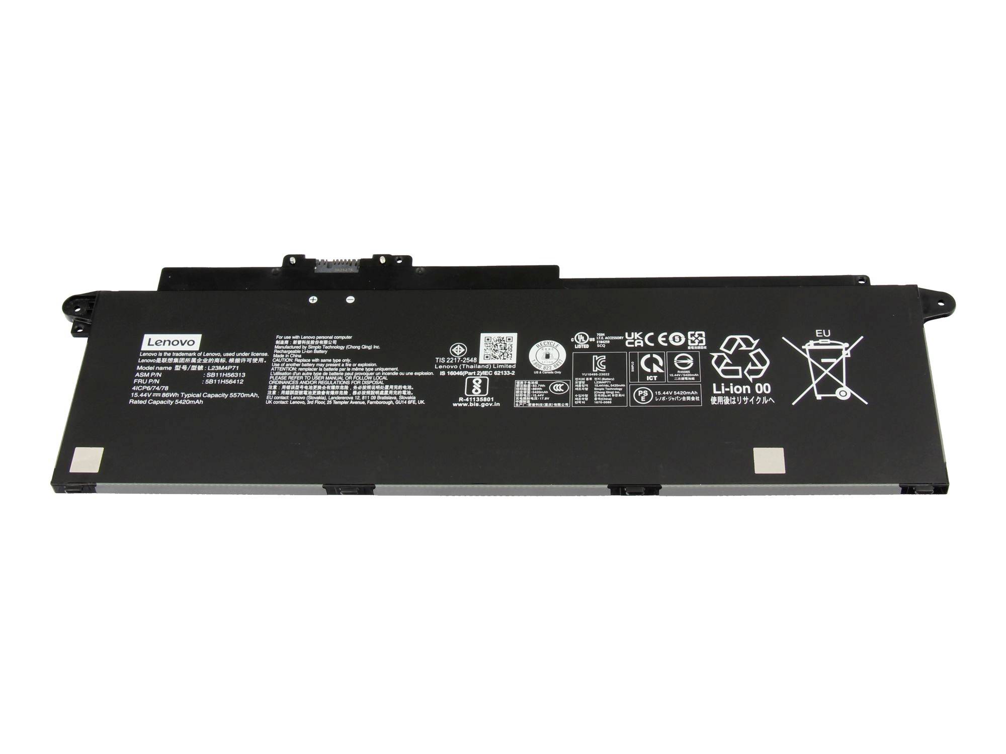 Lenovo Notebook-Akku Akku 5B11H56412 15.44V 5570 mAh