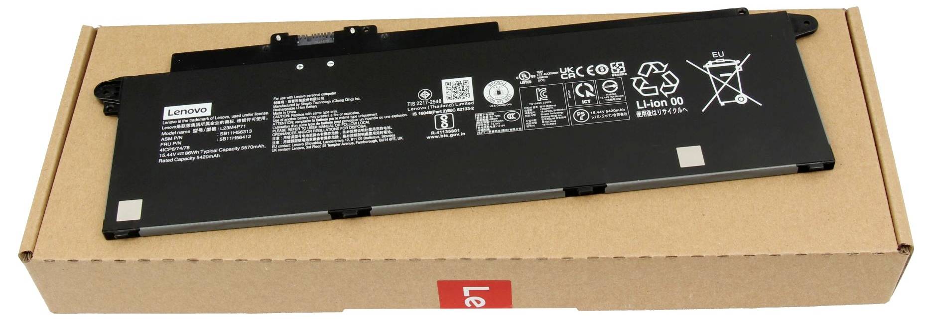 Lenovo Notebook-Akku Akku 5B11H56412 15.44V 5570 mAh