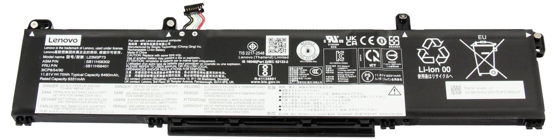 Lenovo Notebook-Akku Akku 5B11H56401 11.61V 6331 mAh