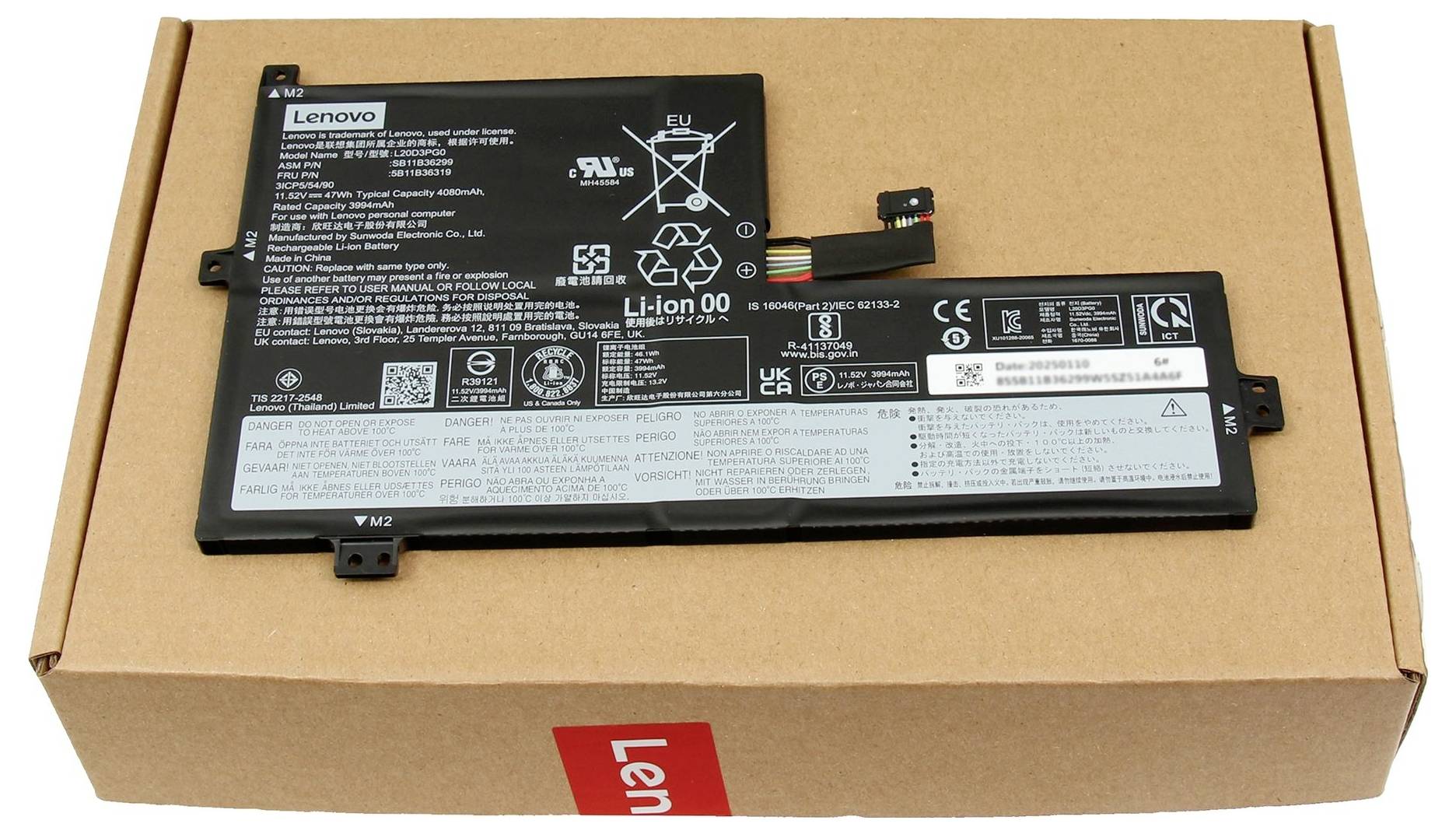 Lenovo Notebook-Akku Akku 5B11B90370 11.52V 4080 mAh