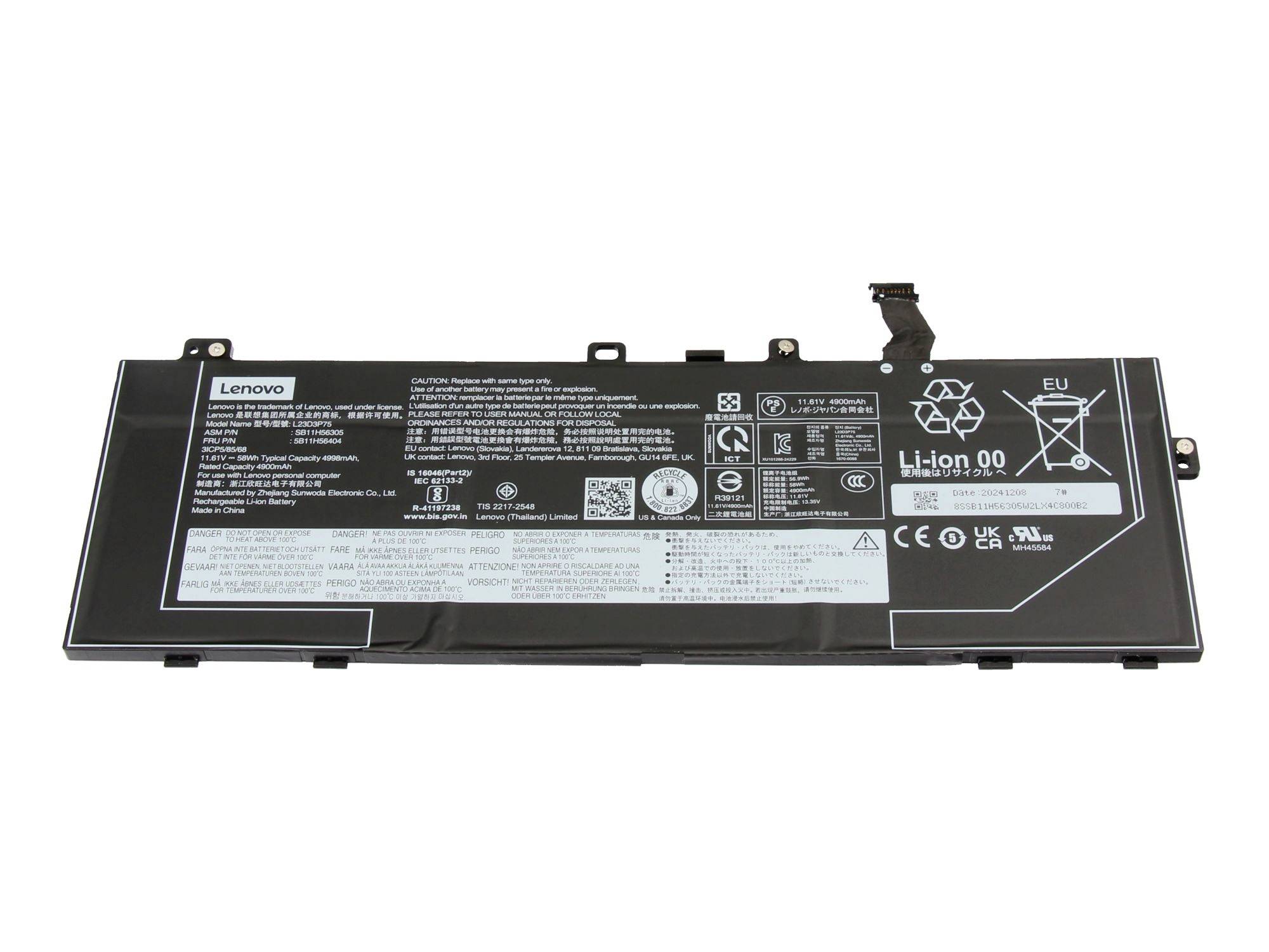 Lenovo Notebook-Akku Akku 5B11H56404 11.61V 4998 mAh