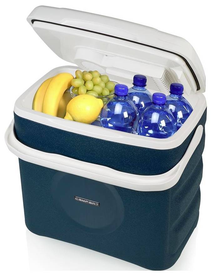 Campart Travel CB-8630 Kühlbox EEK: F (A - G) Thermoelektrisch 12 V, 230V Blau 29l Kühlt bis zu 20°C unter die jeweilige
