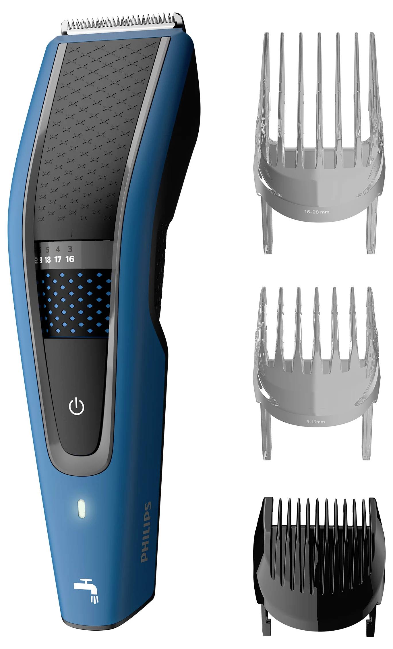 Philips Hairclipper series 5000 Haarschneider abwaschbar Schwarz, Blau