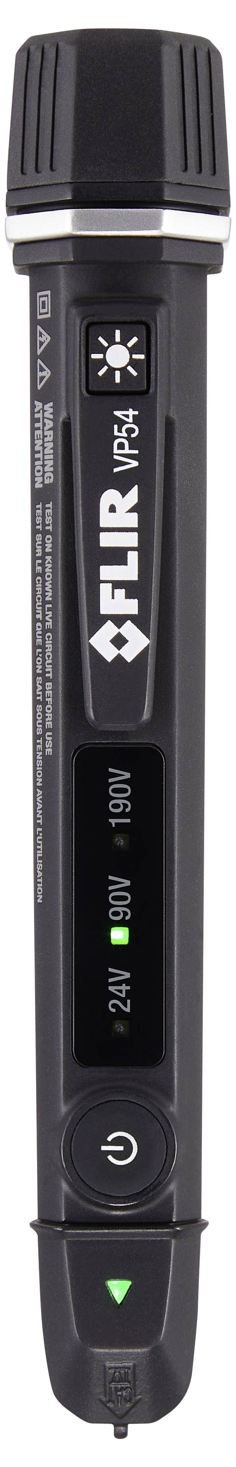 FLIR VP54 Spannungsprüfstift mit Stromschalter, LED-Anzeige und 24V/90V-Testanzeige.