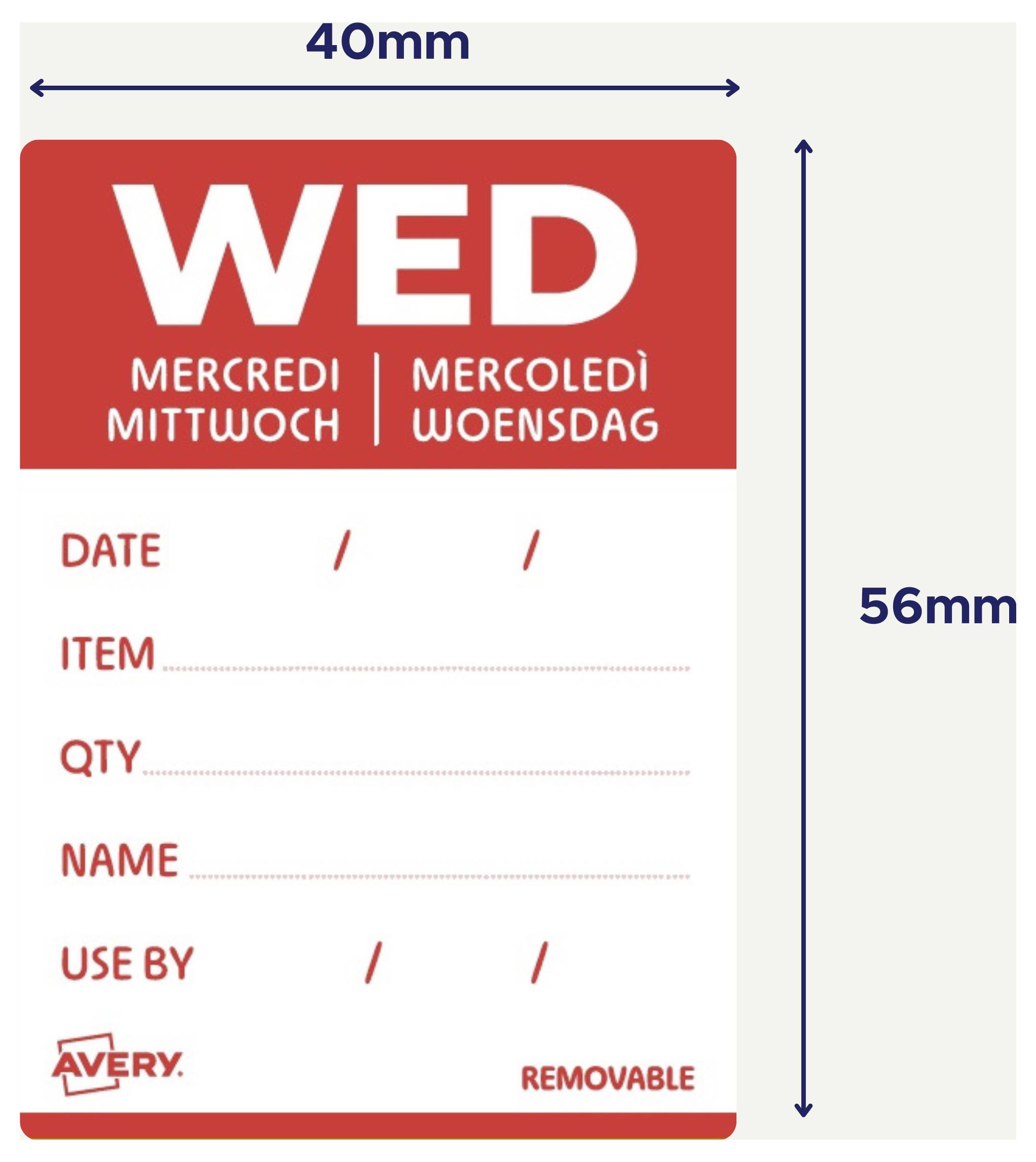 Avery-Zweckform DLDWEDREV-500 Vielzweck-Etiketten 40 x 56mm Papier Rot 1 St. Wiederablösbar Handbeschriftung
