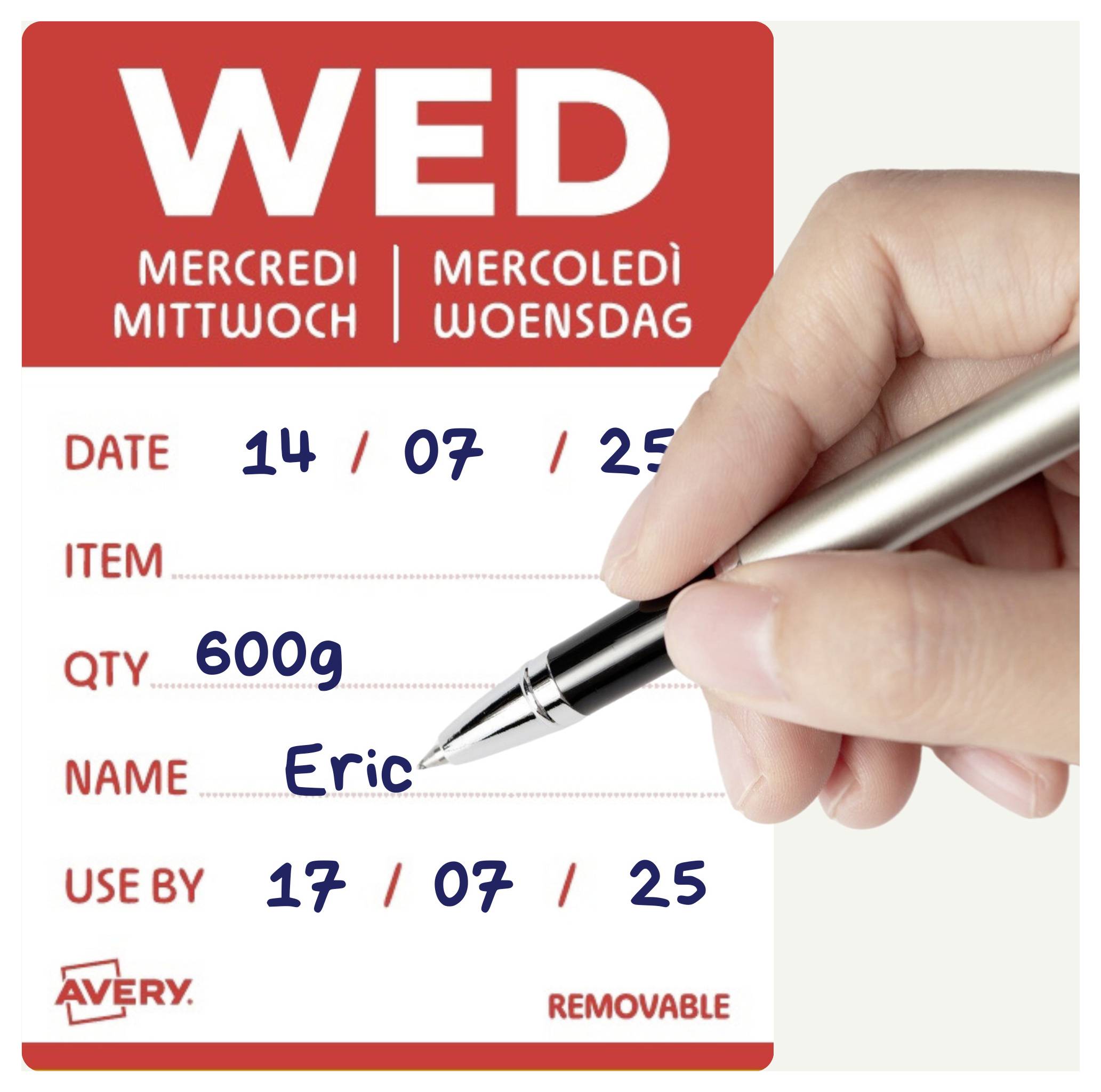 Avery-Zweckform DLDWEDREV-500 Vielzweck-Etiketten 40 x 56mm Papier Rot 1 St. Wiederablösbar Handbeschriftung