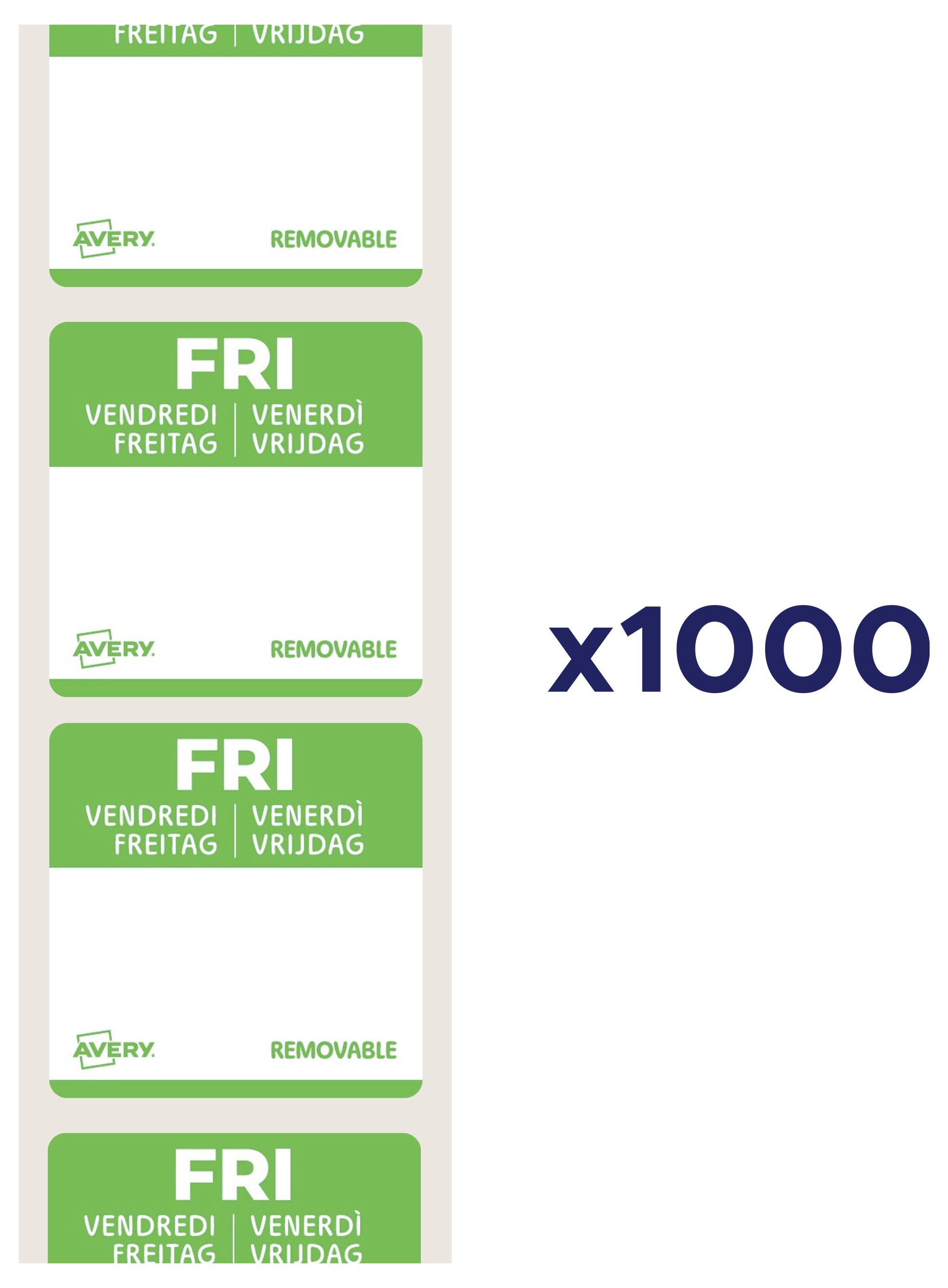 Avery-Zweckform DLSFRIREV-1000 Vielzweck-Etiketten 25 x 25 mm Papier Grün 1 St. Wiederablösbar Handbeschriftung