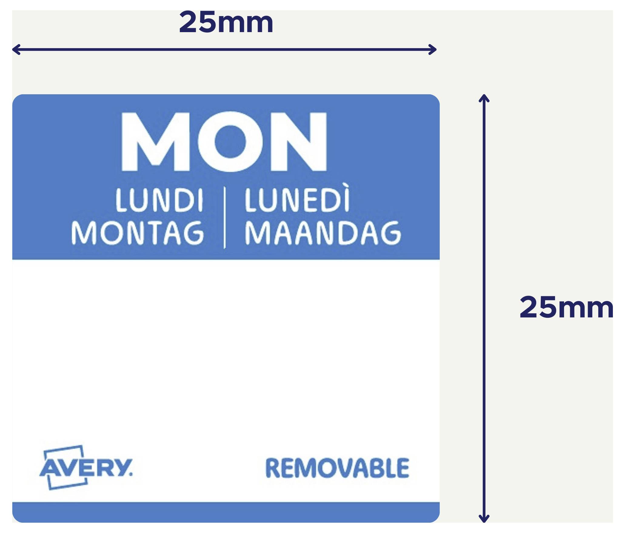 Avery-Zweckform DLSMONREV-1000 Vielzweck-Etiketten 25 x 25mm Papier Blau 1 St. Wiederablösbar Handbeschriftung