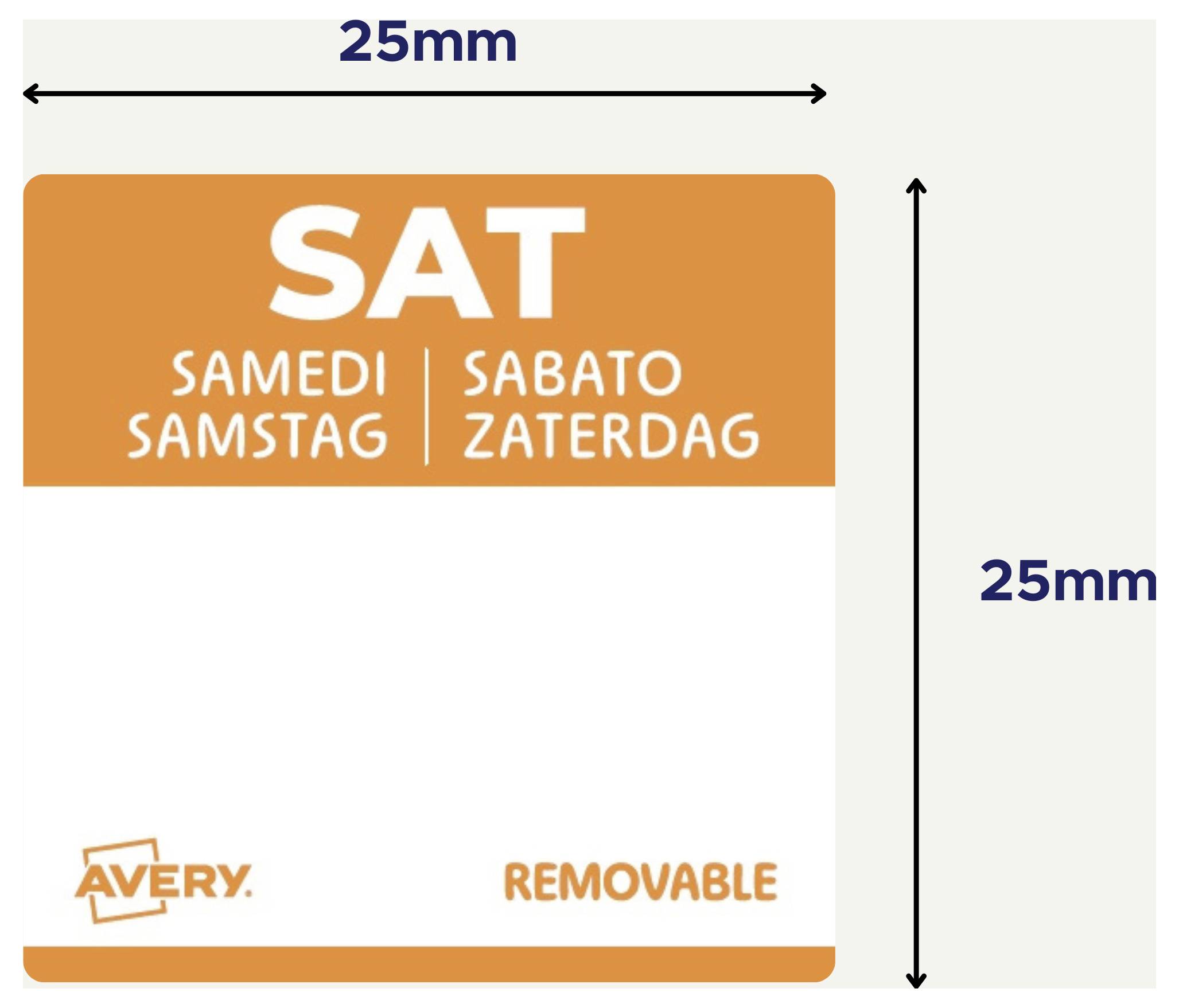 Avery-Zweckform DLSSATREV-1000 Vielzweck-Etiketten 25 x 25 mm Papier Orange 1 St. Wiederablösbar Handbeschriftung