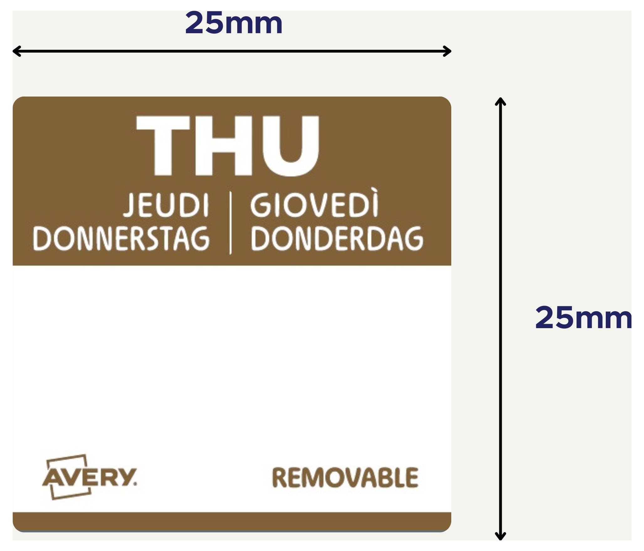 Avery-Zweckform DLSTHUREV-1000 Vielzweck-Etiketten 25 x 25mm Papier Braun 1 St. Wiederablösbar Handbeschriftung