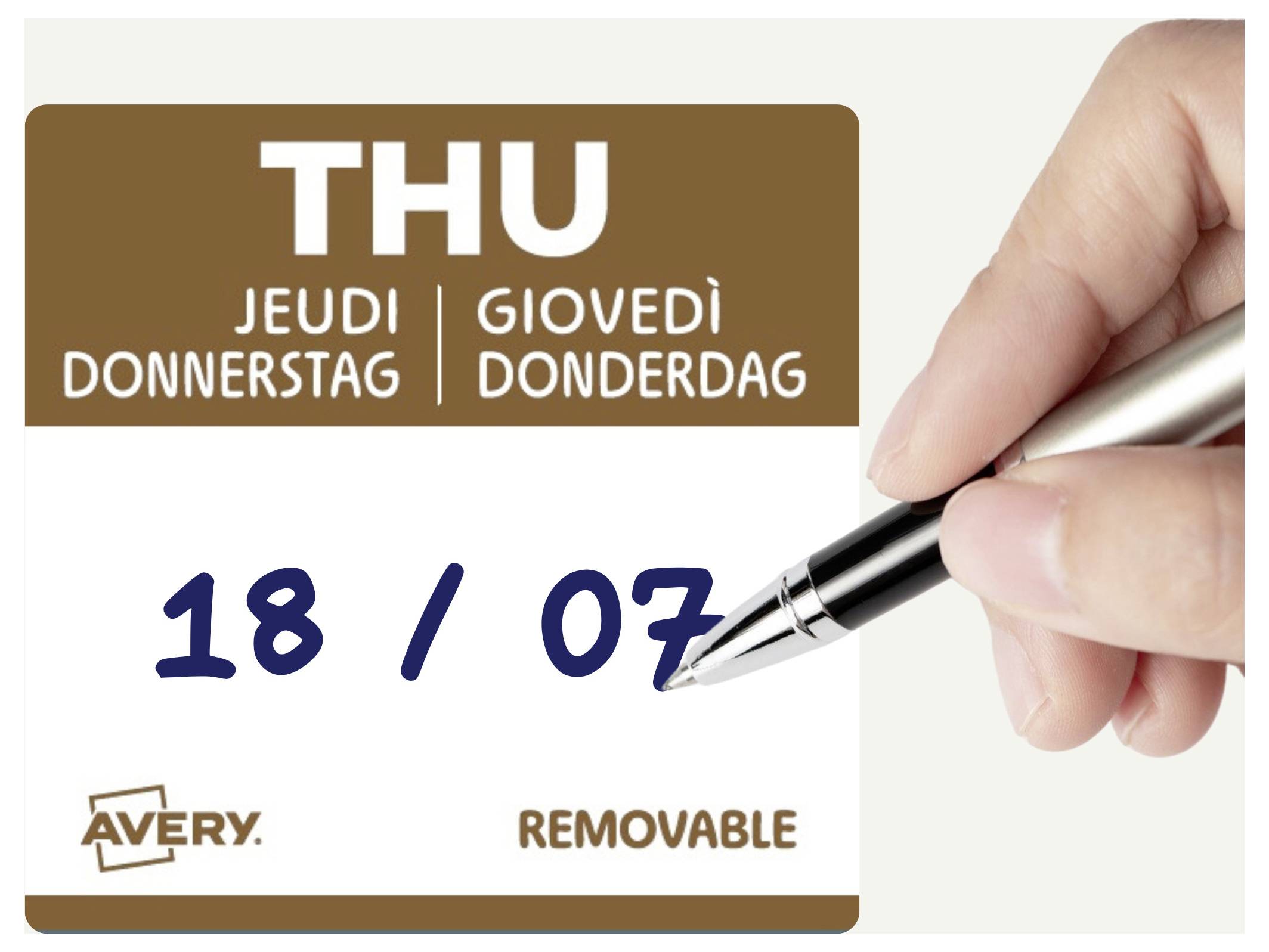 Avery-Zweckform DLSTHUREV-1000 Vielzweck-Etiketten 25 x 25mm Papier Braun 1 St. Wiederablösbar Handbeschriftung