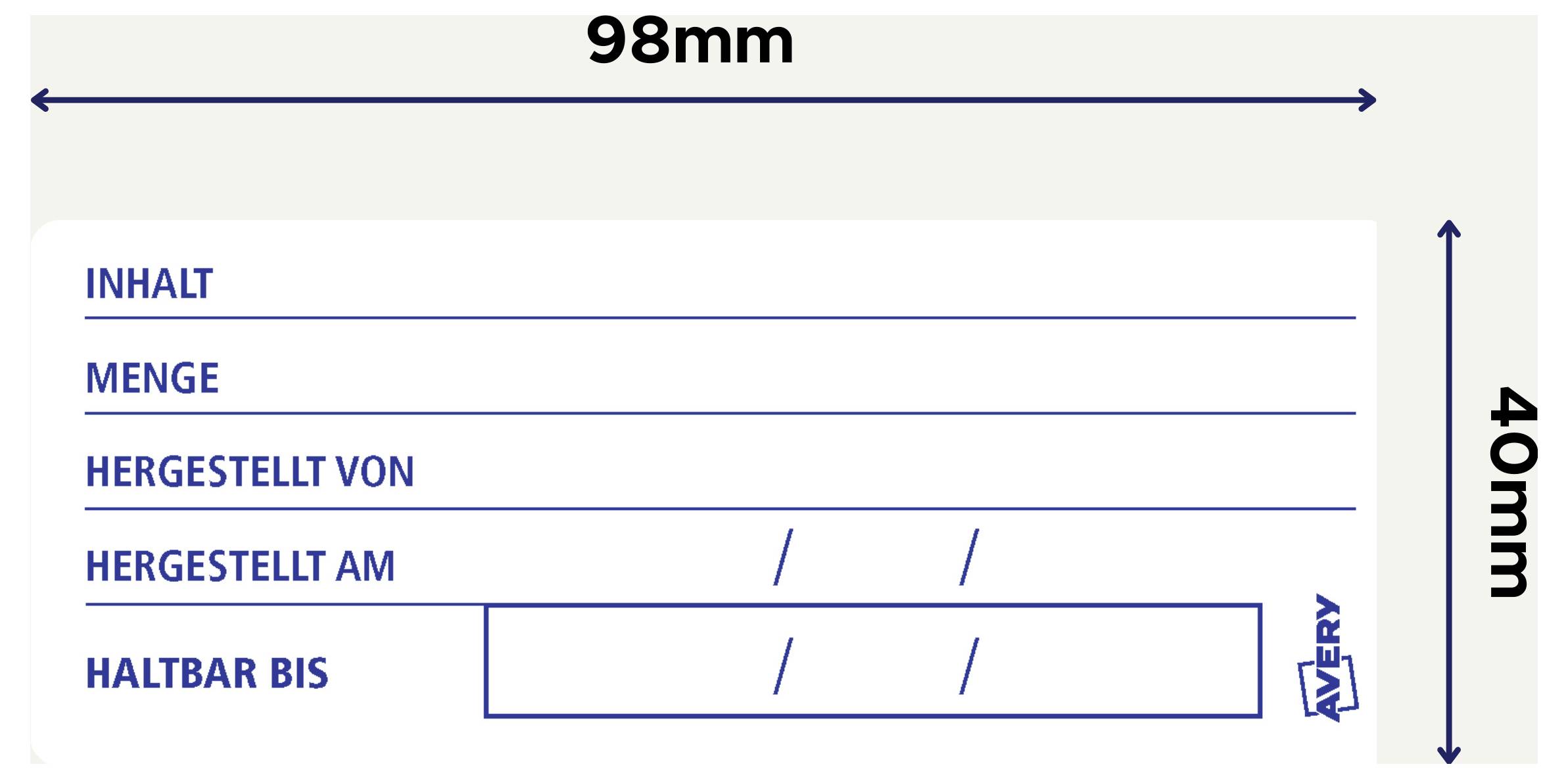INHALTMENGEHERGESTELLT VONHERGESTELLT AMHALTBAR BIS98 mm × 40 mm