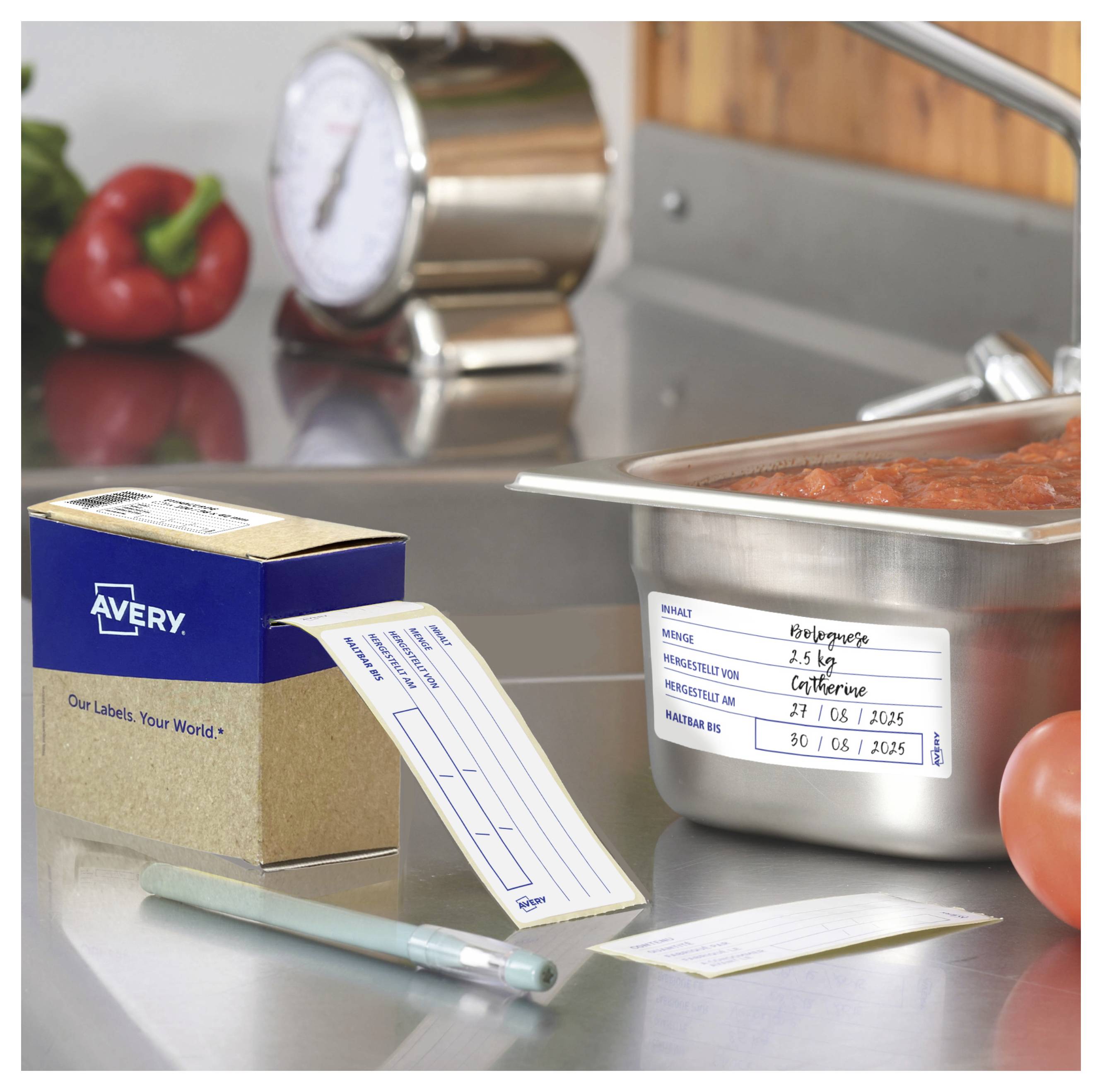 Avery-Zweckform ETIHACCP.DE Vielzweck-Etiketten 98 x 40mm Papier Weiß 1 St. Wiederablösbar Handbeschriftung