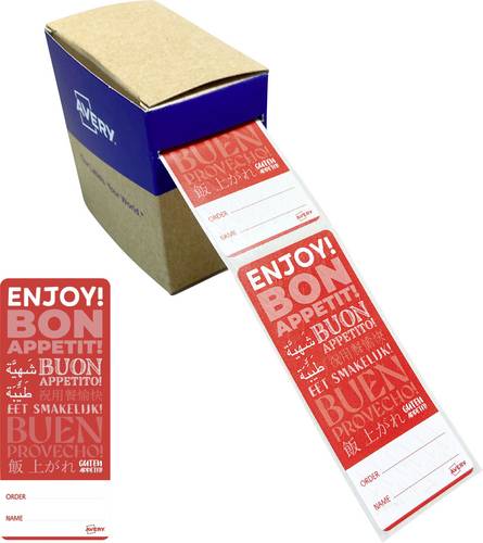 Avery-Zweckform FTSEALR-250 Verschluss-Etiketten 40 x 95 mm Papier Rot 1 St. Permanent haftend Hand