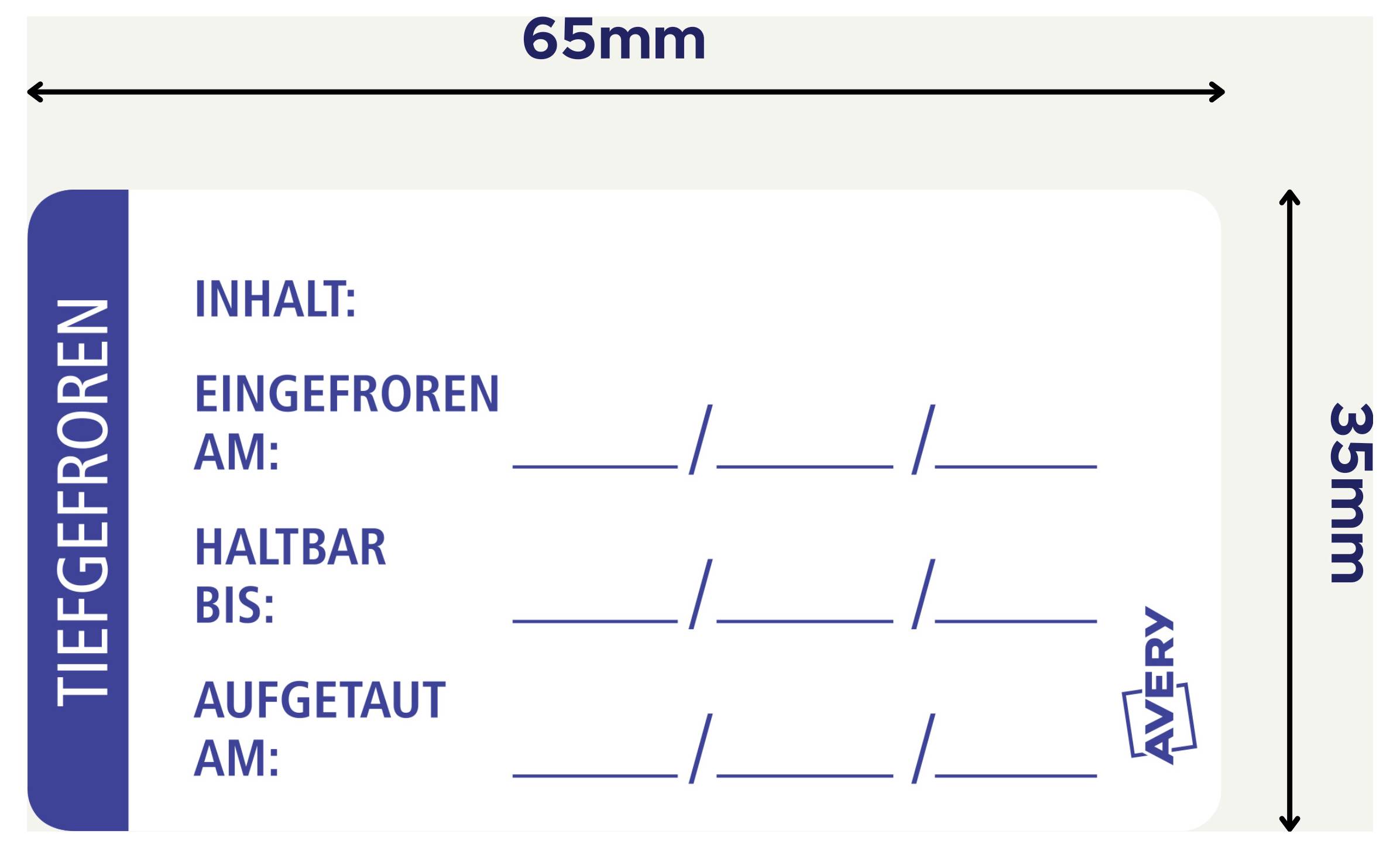 Avery-Zweckform ETICOLD.DE Tiefkühl-Etiketten 65 x 35mm Papier Weiß 1 St. Permanent haftend Handbeschriftung