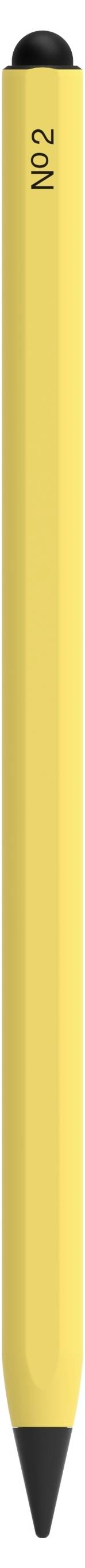 ZAGG Pro Stylus 2 kabelloses Ladestift-Paket in Gelb, mit Stift auf der rechten Seite abgebildet und Funktionstext auf der Vorderseite.