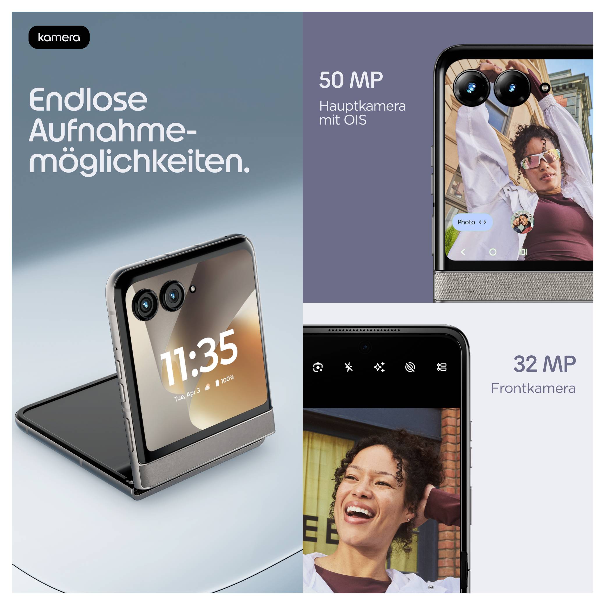 Motorola razr 70 256 GB Stein EEK A (A - G) 17.5 cm (6.9 Zoll) Smartphone