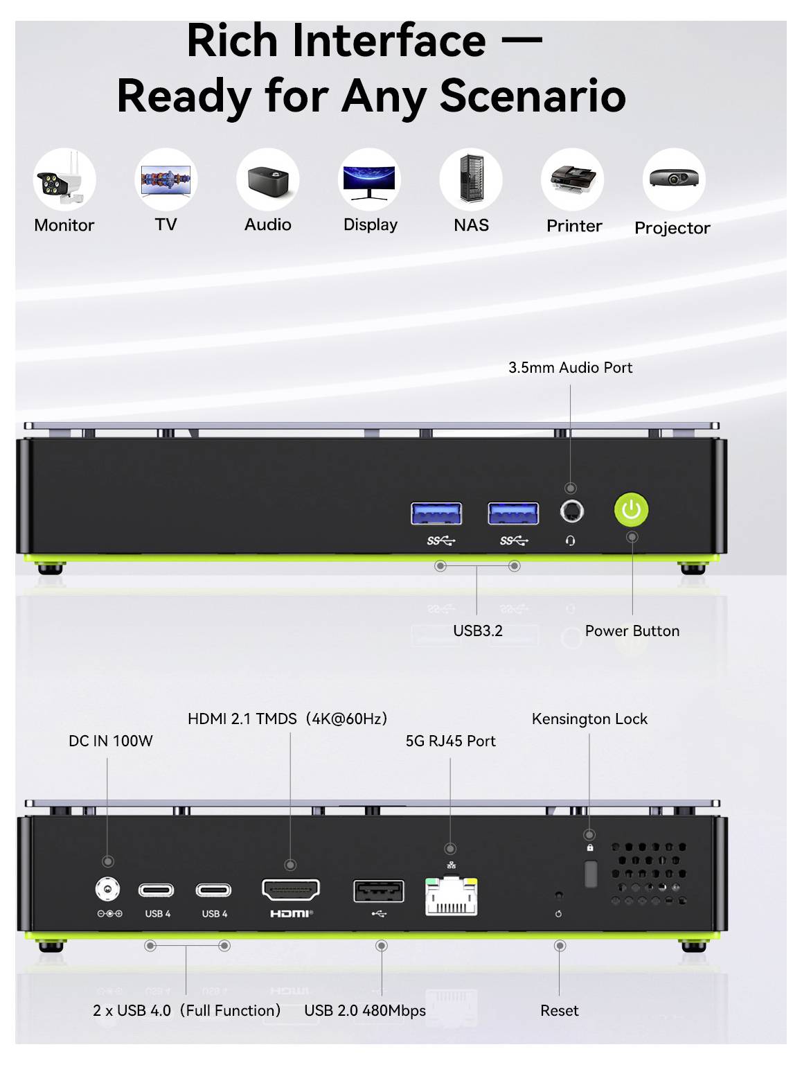 GMKtec Mini PC K13 Intel® Core™ Ultra 7 256V Intel® Core™ Ultra 7 256V 4.8GHz 16GB RAM 512GB SSD Intel Arc™ 140V Win 11 Pro K13 I