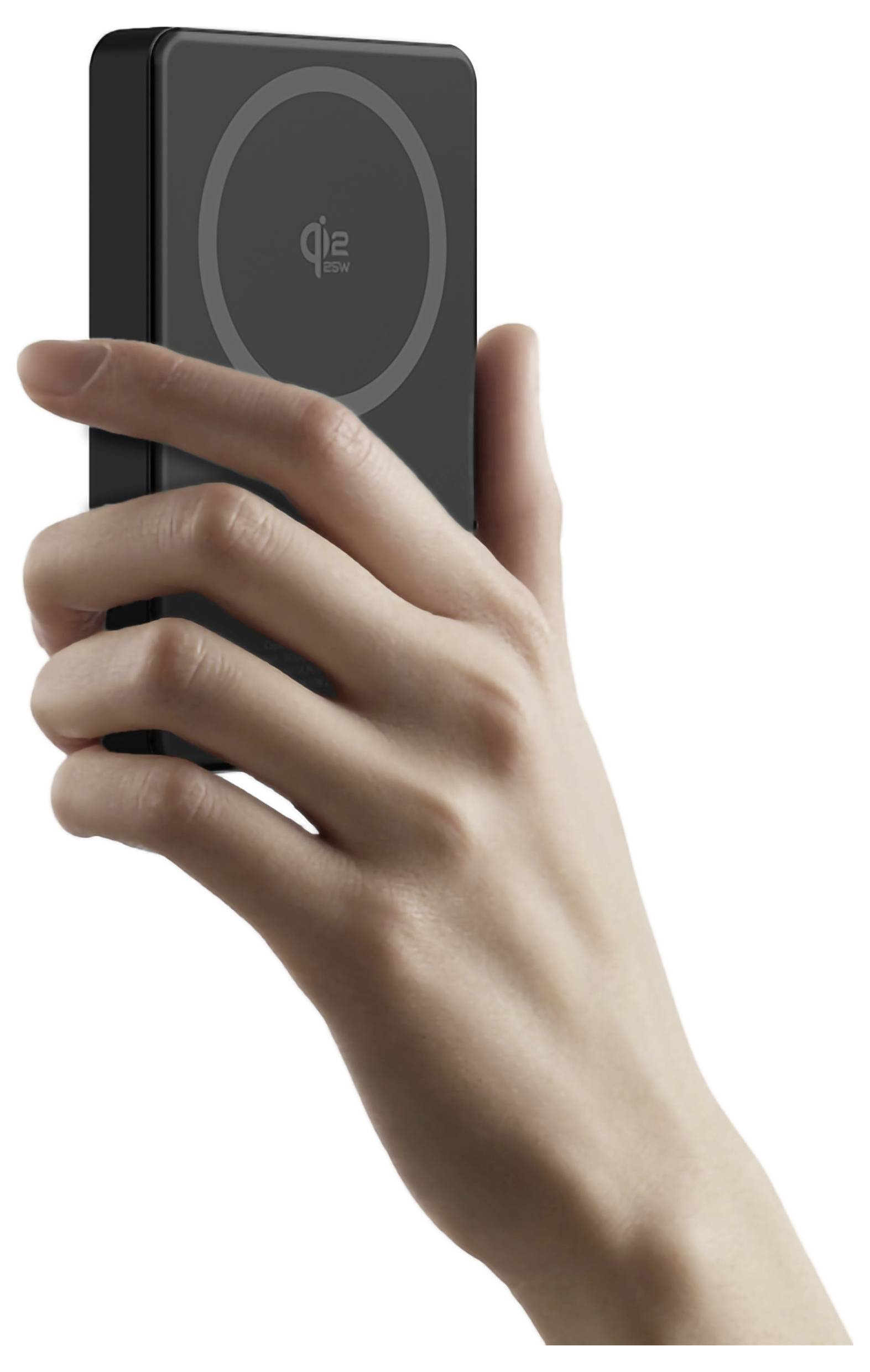 VOLTCRAFT VC-UC9SC.M2 Powerbank 10000 mAh Qi 2.2, USB PD 3.0 Li-Ion Schwarz/Silber