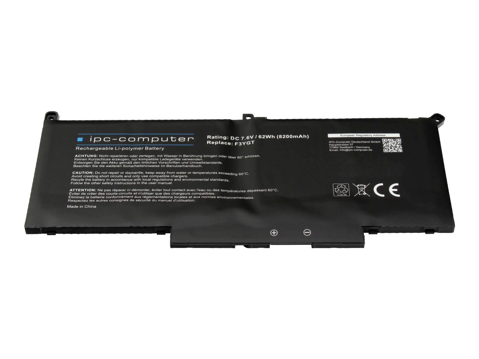 Schwarzes Laptop-Akku-Pack mit der Aufschrift 