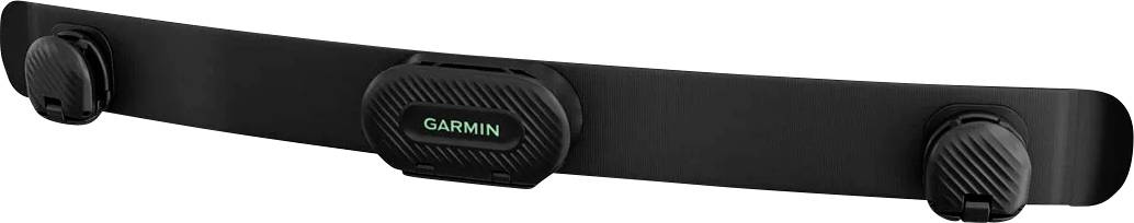 Garmin Herzfrequenzmesser Brustgurt mit verstellbarem schwarzem Band und zentralem Sensormodul.