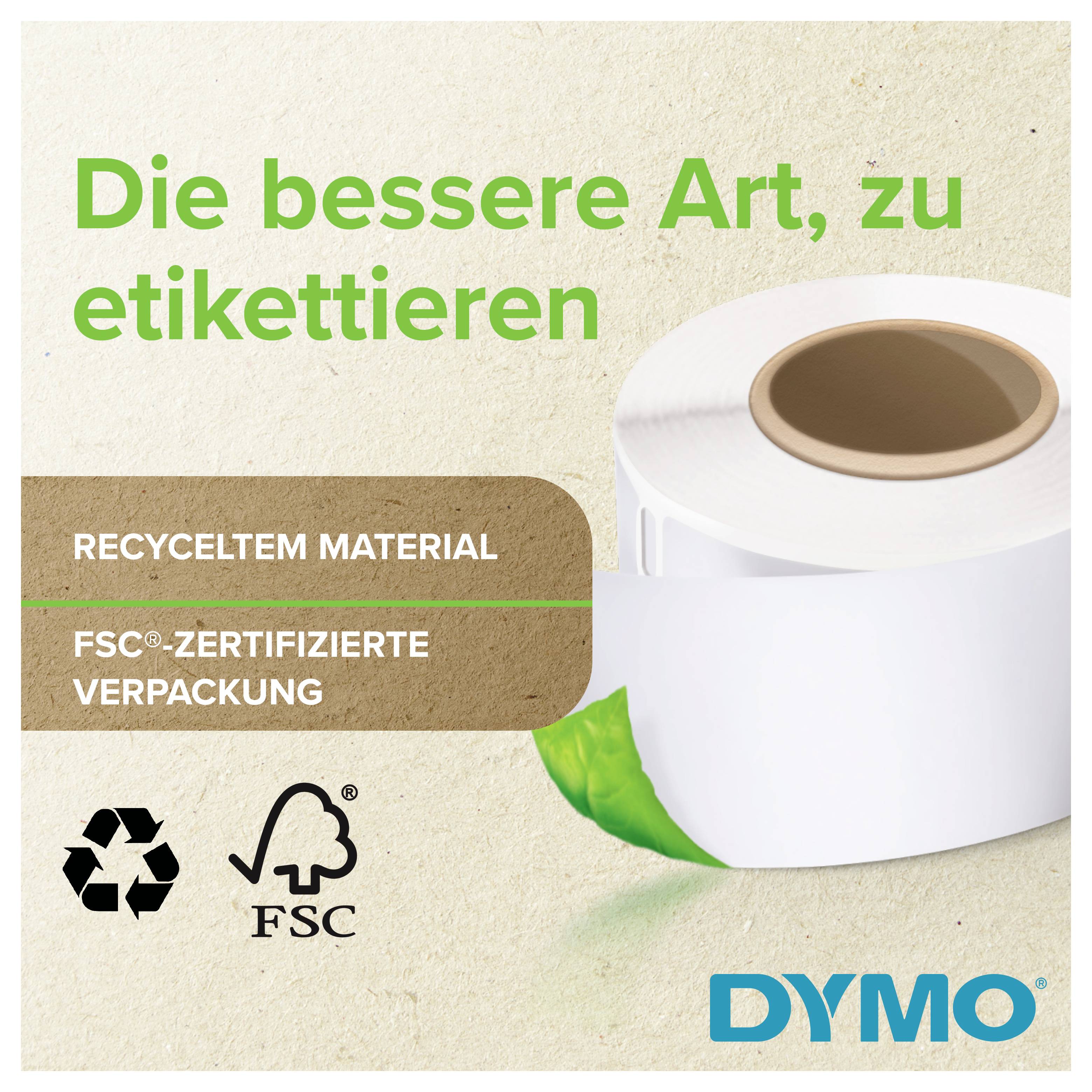 DYMO Etiketten Rolle 104 x 159mm Weiß 6 Rollen Wiederablösbar 2238107 Adress-Etiketten