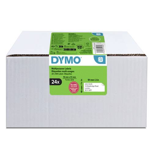DYMO Etiketten Rolle 19 x 51 mm Weiß 24 Rollen Wiederablösbar 2234184 Vielzweck-Etiketten