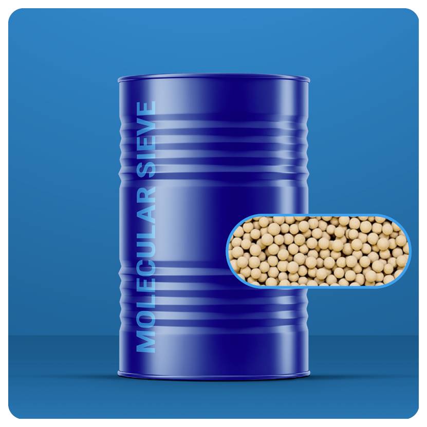 Blauer Chemikalientank mit der Aufschrift 