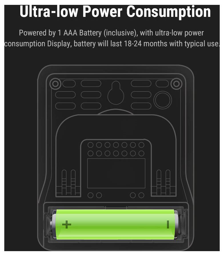 Batteriebetriebene Anzeigetafel mit der Aufschrift „Ultraniedriger Stromverbrauch