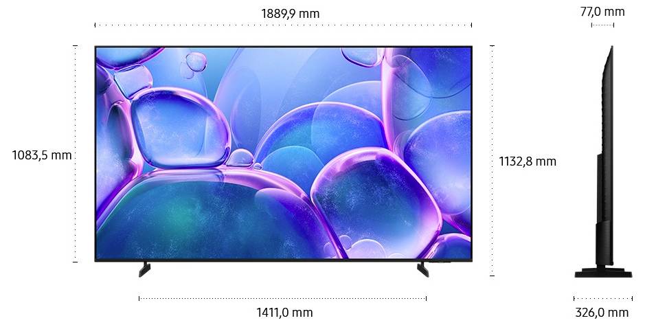 Samsung Crystal UHD U7079F LED-TV 214cm 85 Zoll EEK G (A - G) Schwarz