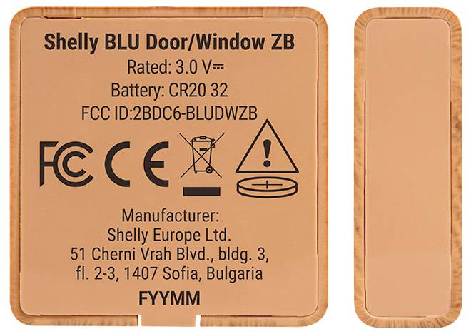 Shelly Blu ZB Door Window Brown Sensor Bluetooth, ZigBee