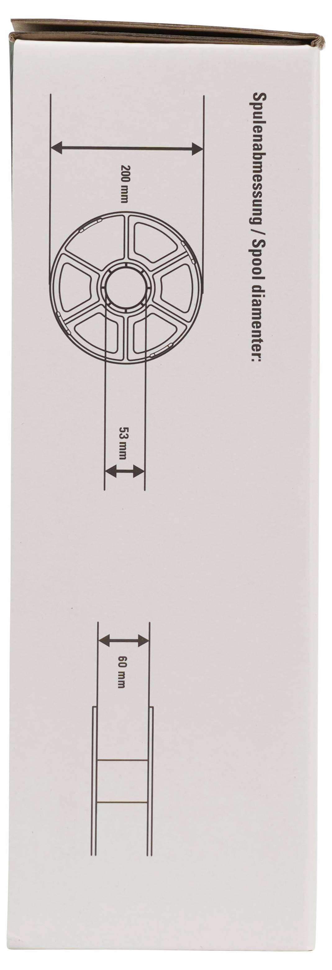 Kastendiagramm zur Darstellung der Lautsprechereinbaudimensionen: 170 mm Durchmesser und 60 mm Tiefe, mit deutscher Beschriftung „Subwoofermessung / Spulendurchmesser