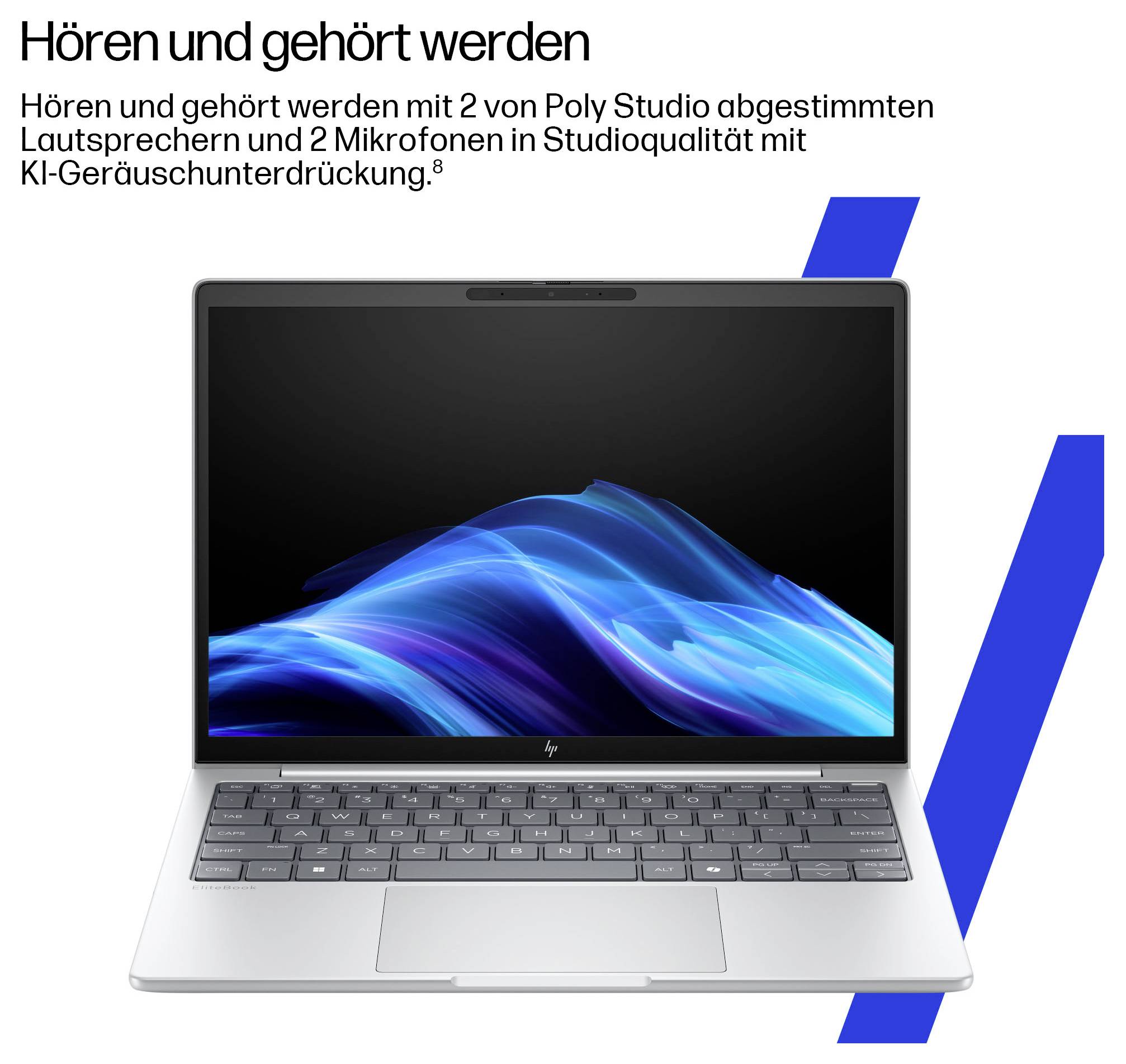 Seitenansicht eines geschlossenen silbernen Laptops mit Anschlüssen an der linken Kante und schlankem Profil.