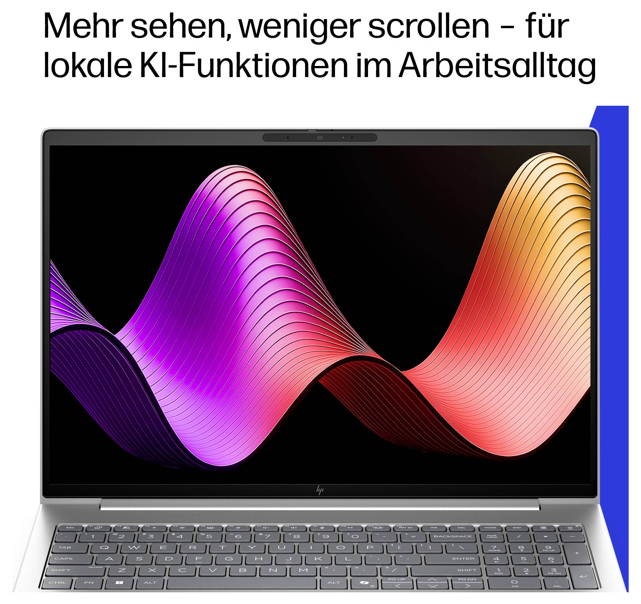 Mini-Desktop-Computer mit schwarzer Halterung mit zwei USB-3.0-Anschlüssen, einer Kopfhörerbuchse und einem Netzschalter an der Vorderseite.