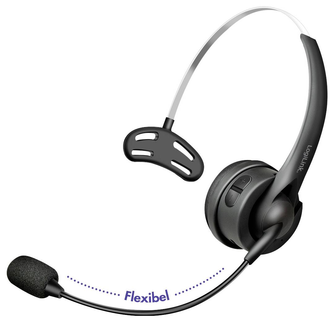 LogiLink BT0075 On Ear Kopfhörer Bluetooth® Schwarz