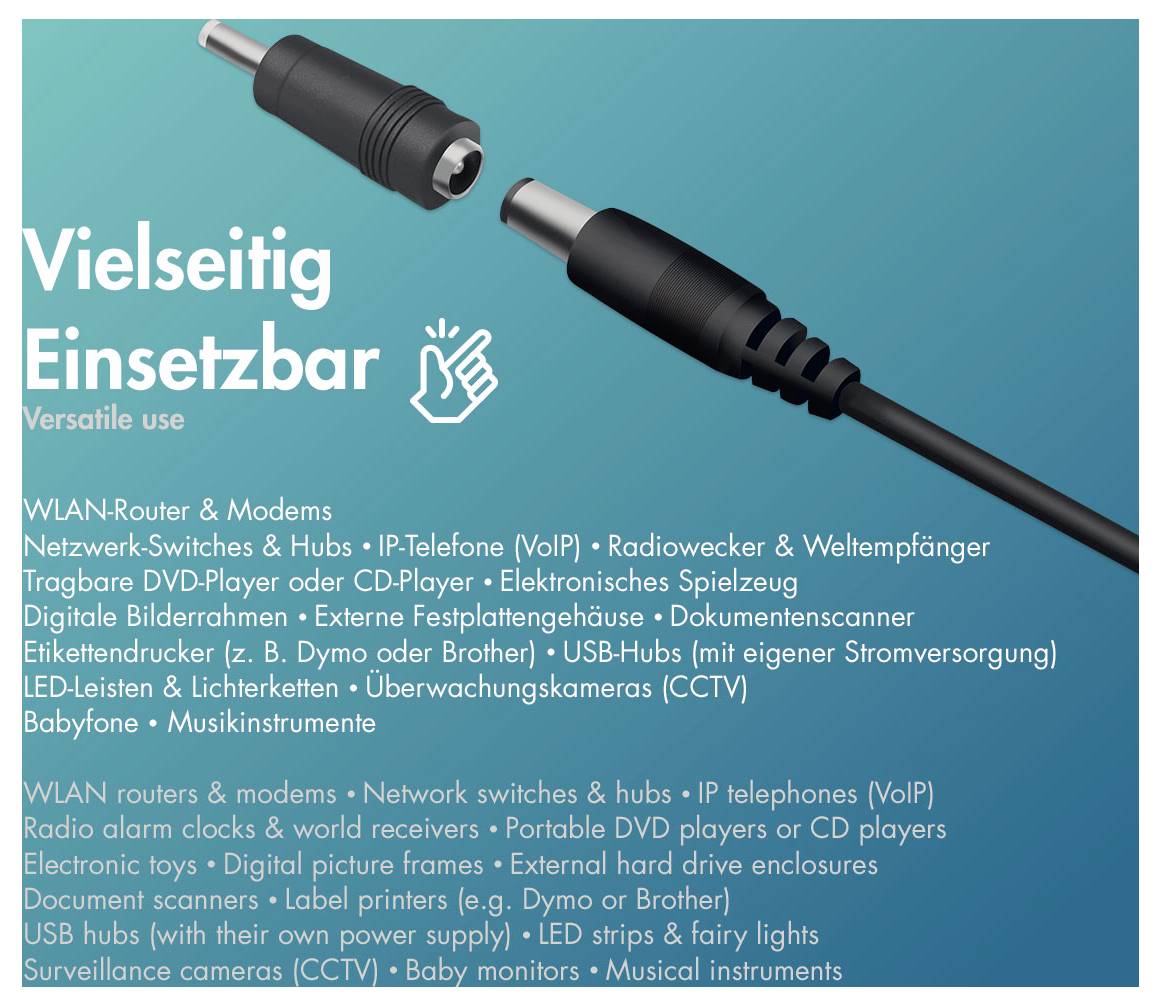 LogiLink PA0161A Netzgerät 12V 2A Ausgangsspannung regelbar, Überstromschutz