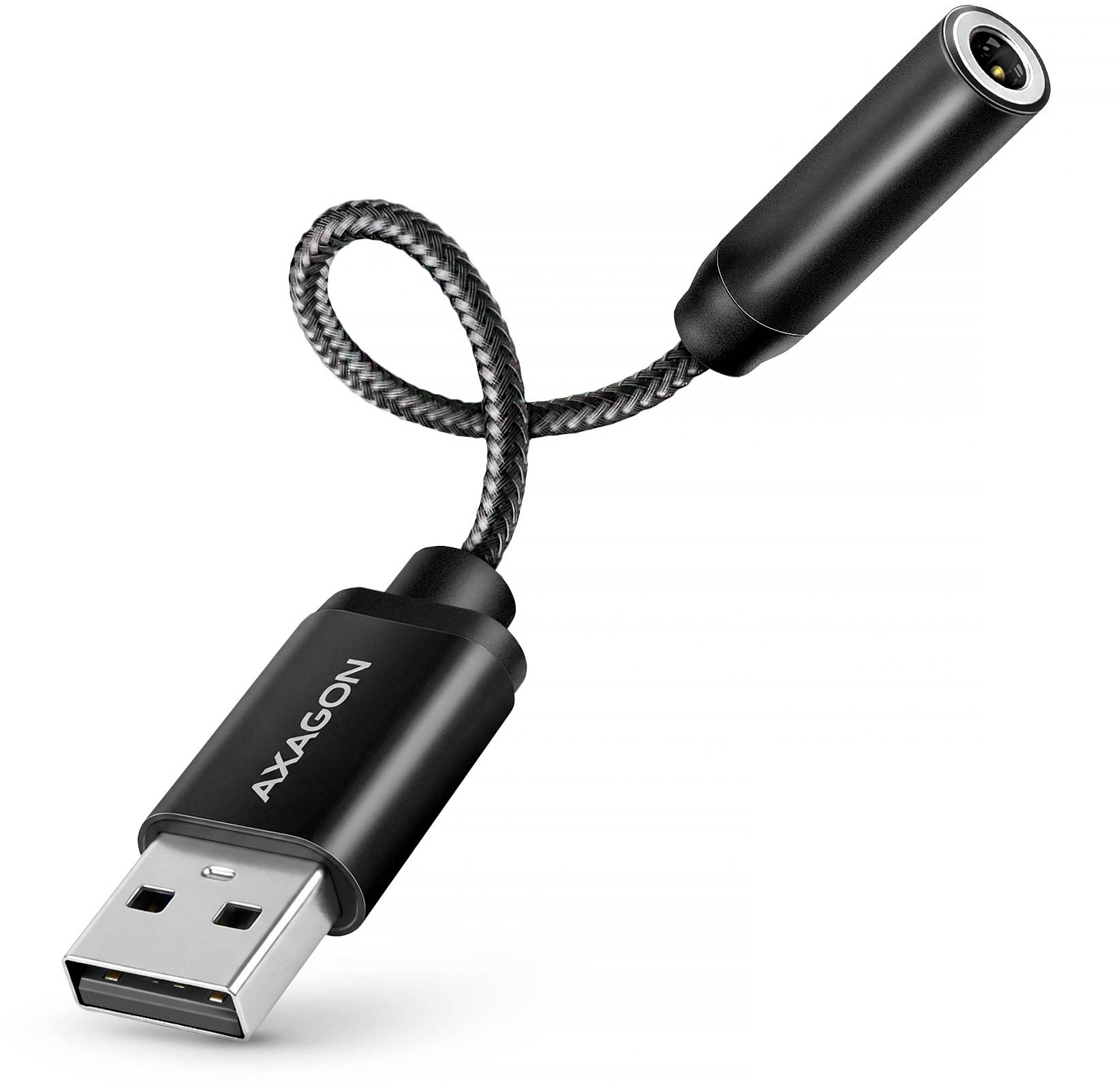Schwarzes USB-Ladekabel mit geflochtenem Handschlaufenband und rundem Magnetstecker, dargestellt auf weißem Hintergrund.